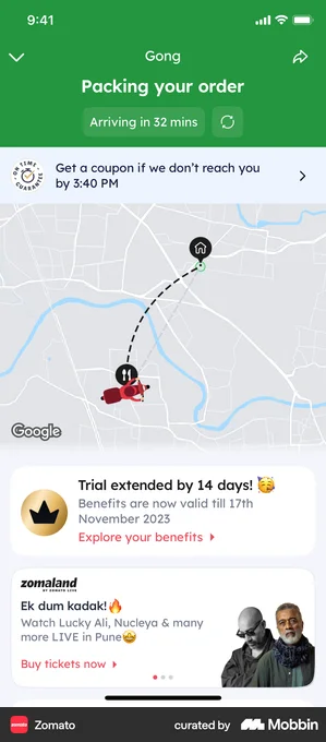 Zomato tracking